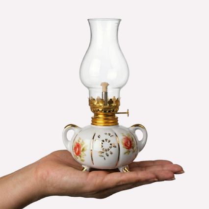 Brilagi - Petrolejová lampa MERLIN bílá/zlatá