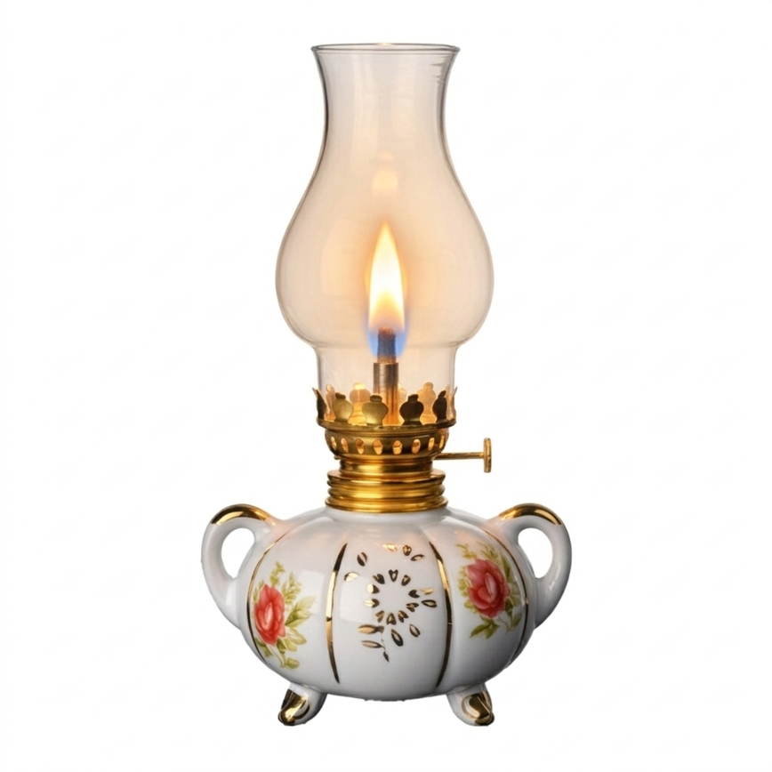 Brilagi - Petrolejová lampa MERLIN bílá/zlatá