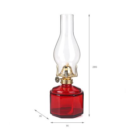 Brilagi - Petrolejová lampa MERLIN červená