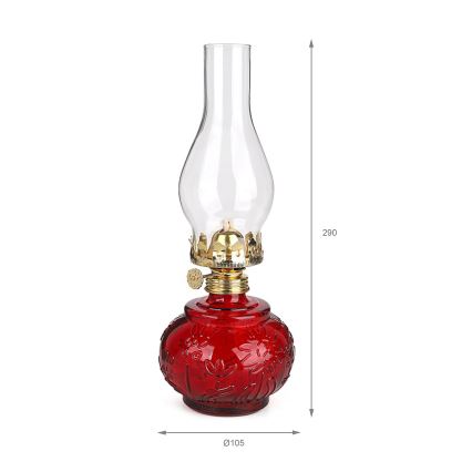 Brilagi - Petrolejová lampa MERLIN červená