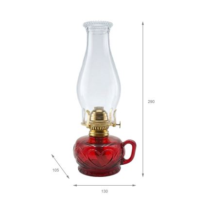 Brilagi - Petrolejová lampa MERLIN červená