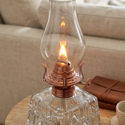 Brilagi - Petrolejová lampa MERLIN čirá/bronzová/patina