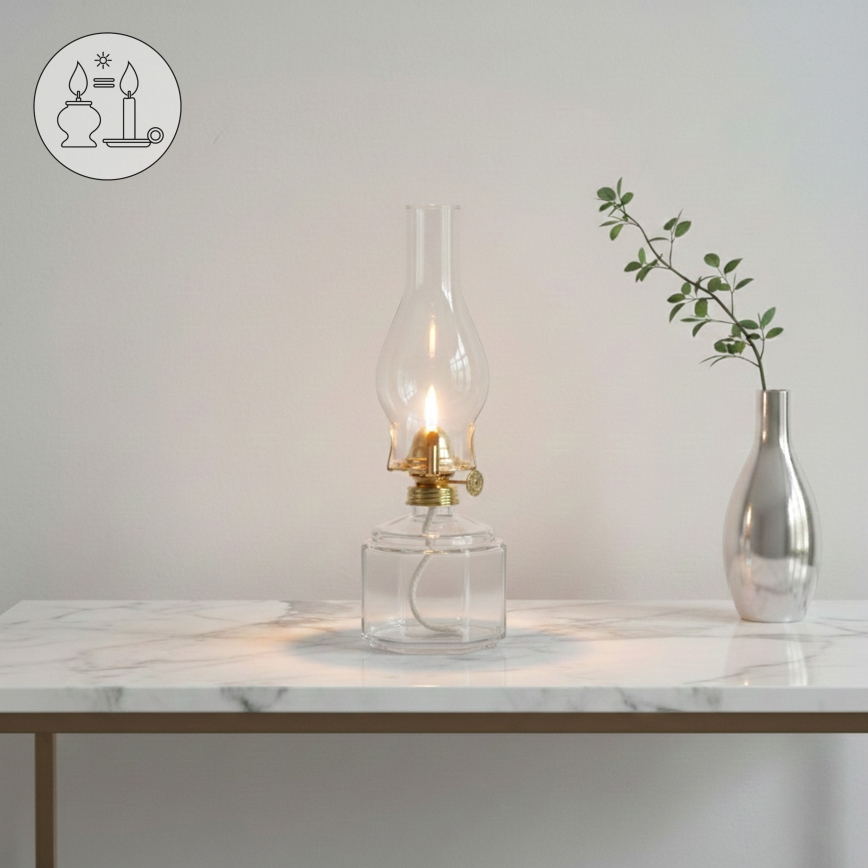 Brilagi - Petrolejová lampa MERLIN čirá