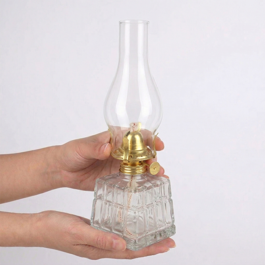 Brilagi - Petrolejová lampa MERLIN čirá/zlatá