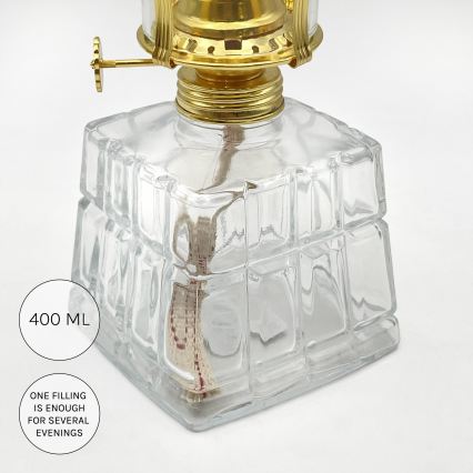 Brilagi - Petrolejová lampa MERLIN čirá/zlatá