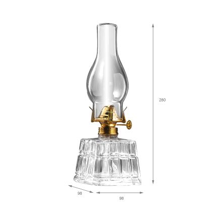 Brilagi - Petrolejová lampa MERLIN čirá/zlatá