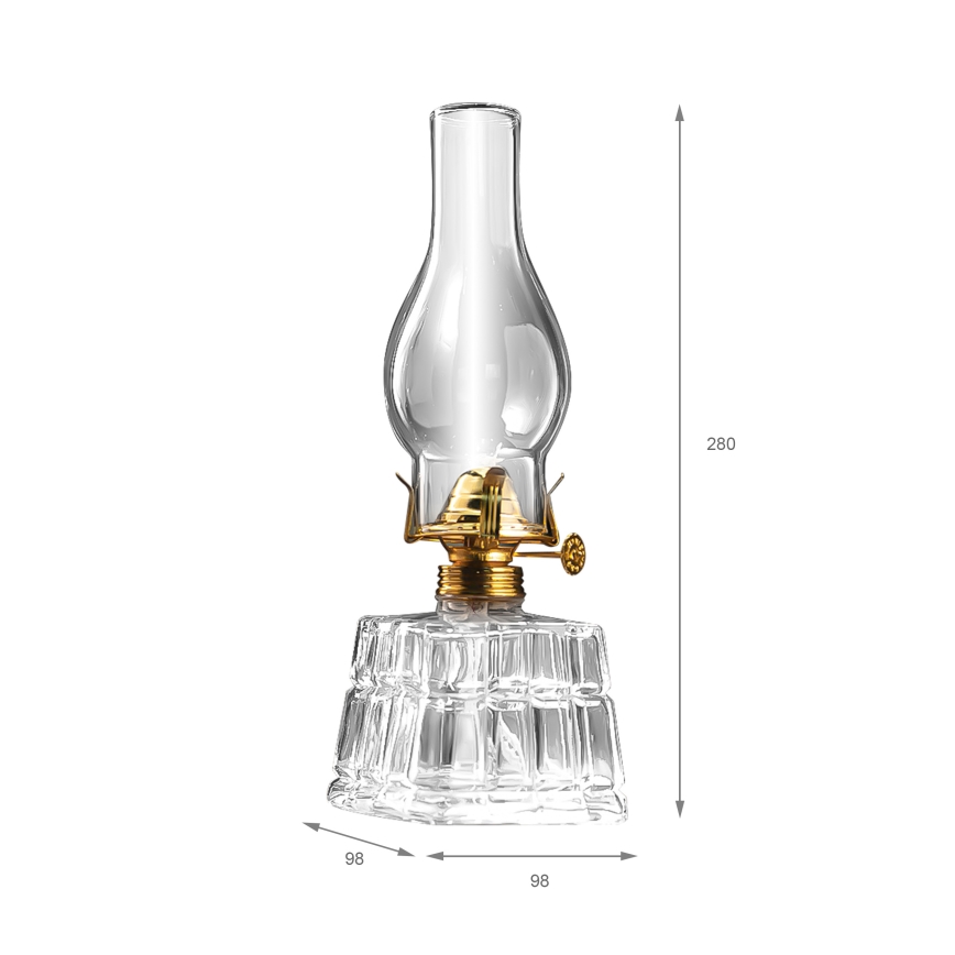 Brilagi - Petrolejová lampa MERLIN čirá/zlatá