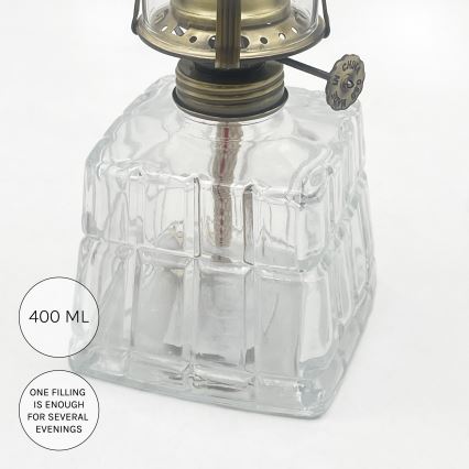 Brilagi - Petrolejová lampa MERLIN čirá/zlatá/patina