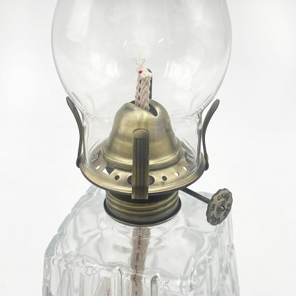 Brilagi - Petrolejová lampa MERLIN čirá/zlatá/patina