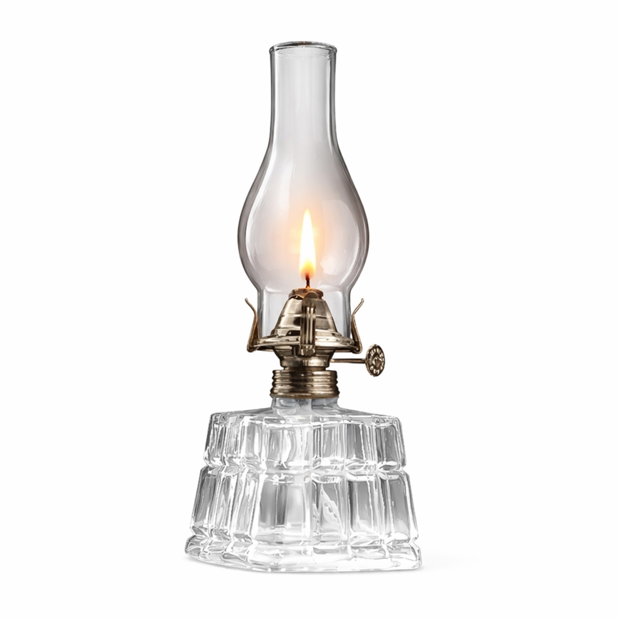 Brilagi - Petrolejová lampa MERLIN čirá/zlatá/patina
