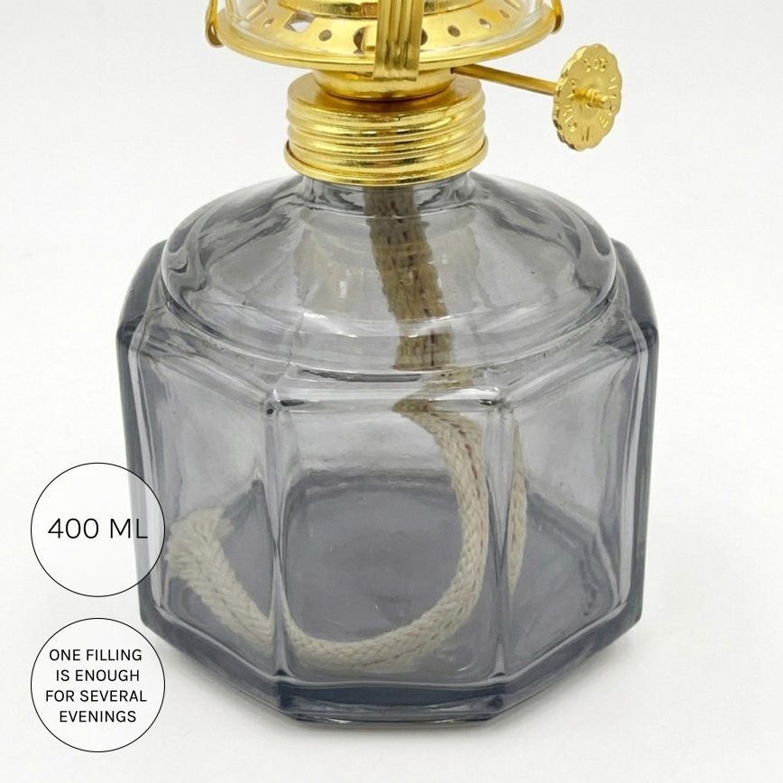 Brilagi - Petrolejová lampa MERLIN kouřová/šedá