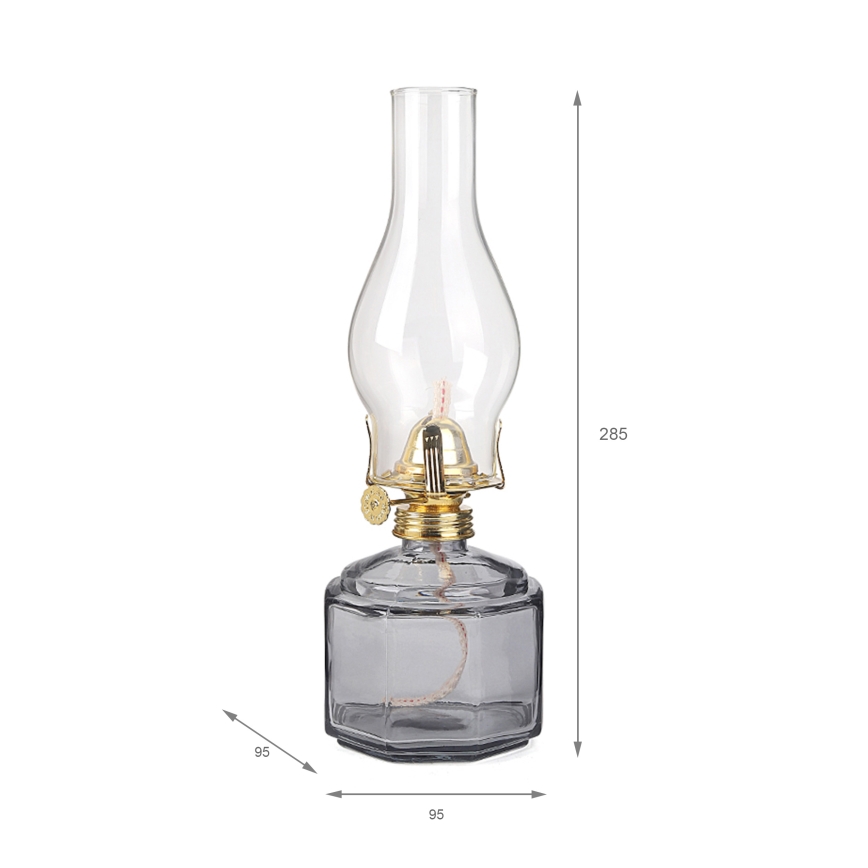 Brilagi - Petrolejová lampa MERLIN kouřová/šedá