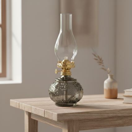 Brilagi - Petrolejová lampa MERLIN kouřová/šedá