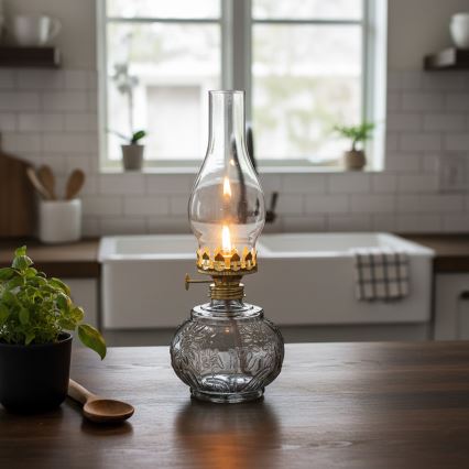Brilagi - Petrolejová lampa MERLIN kouřová/šedá