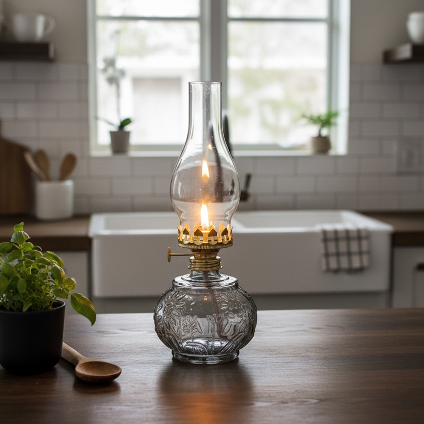 Brilagi - Petrolejová lampa MERLIN kouřová/šedá
