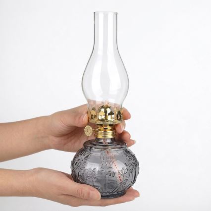 Brilagi - Petrolejová lampa MERLIN kouřová/šedá