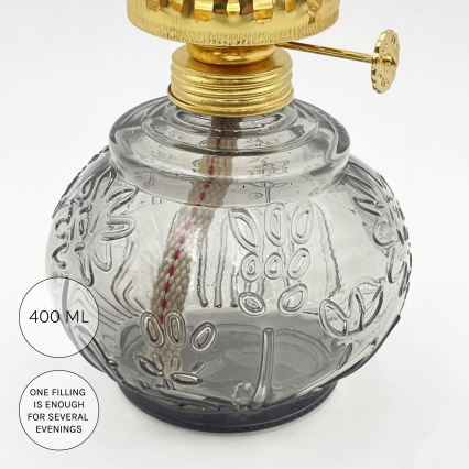 Brilagi - Petrolejová lampa MERLIN kouřová/šedá