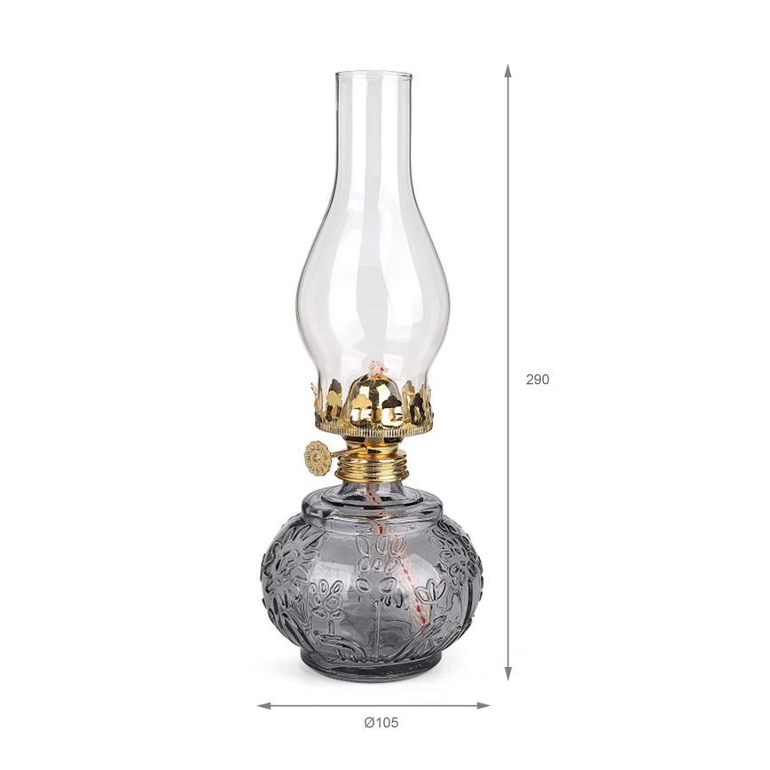 Brilagi - Petrolejová lampa MERLIN kouřová/šedá