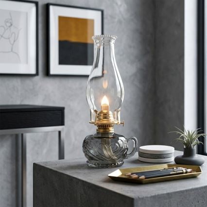 Brilagi - Petrolejová lampa MERLIN kouřová/šedá