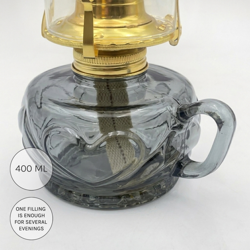 Brilagi - Petrolejová lampa MERLIN kouřová/šedá