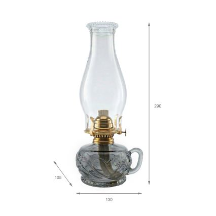 Brilagi - Petrolejová lampa MERLIN kouřová/šedá