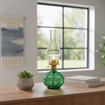 Brilagi - Petrolejová lampa MERLIN zelená