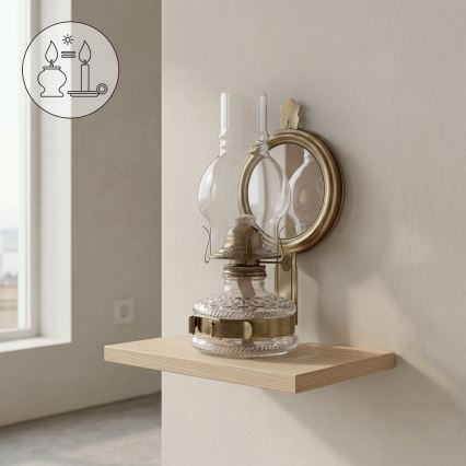 Brilagi - Petrolejová lampa MERLIN zlatá/patina