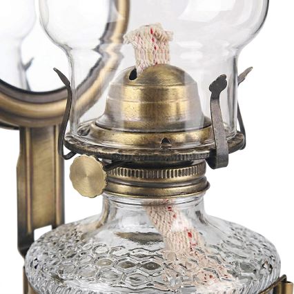 Brilagi - Petrolejová lampa MERLIN zlatá/patina