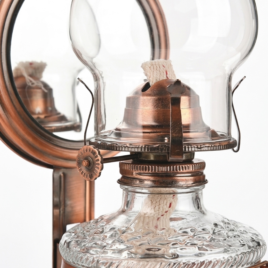 Brilagi - Petrolejová lampa se zrcadlem MERLIN bronzová/patina