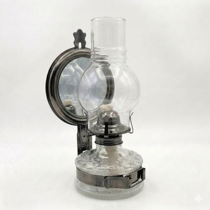 Brilagi - Petrolejová lampa se zrcadlem MERLIN černý chrom