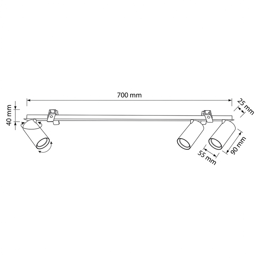 Brilagi - Podhledové svítidlo SELE 3xGU10/30W/230V bílá