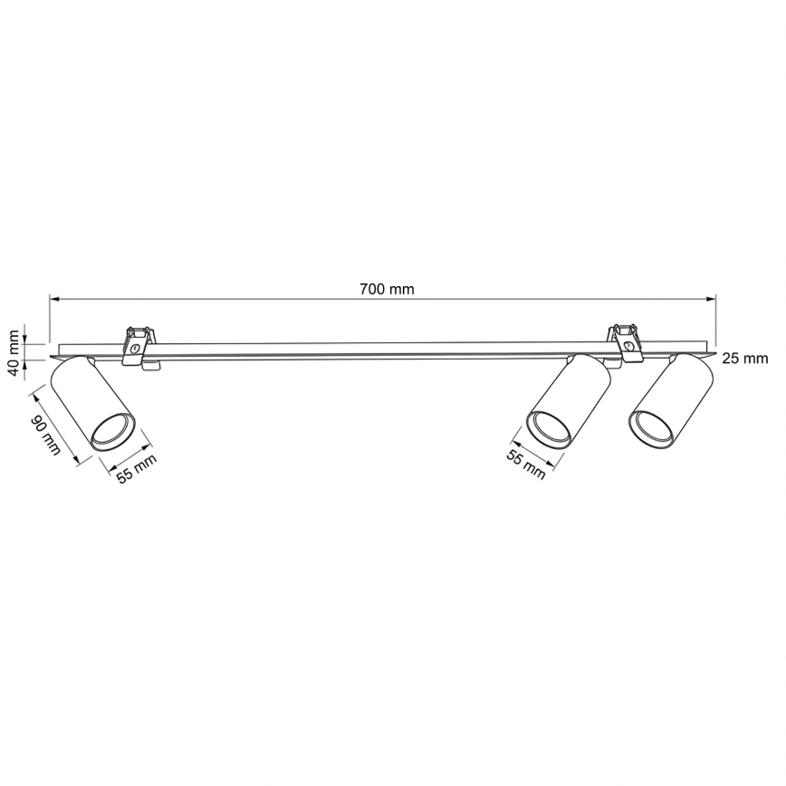 Brilagi - Podhledové svítidlo SELE 3xGU10/30W/230V černá
