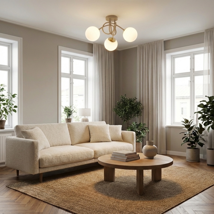 Brilagi - Přisazený lustr 3xE27/60W/230V béžová/zlatá