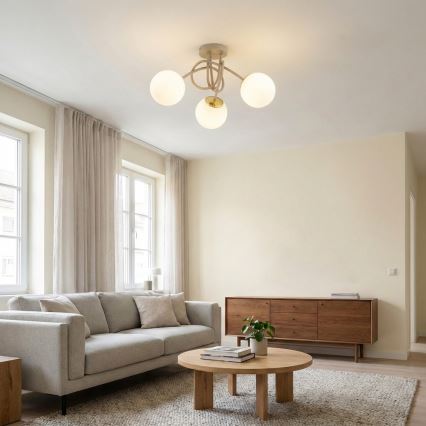 Brilagi - Přisazený lustr 3xE27/60W/230V béžová/zlatá