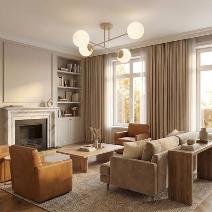 Brilagi - Přisazený lustr 4xE27/60W/230V béžová/zlatá