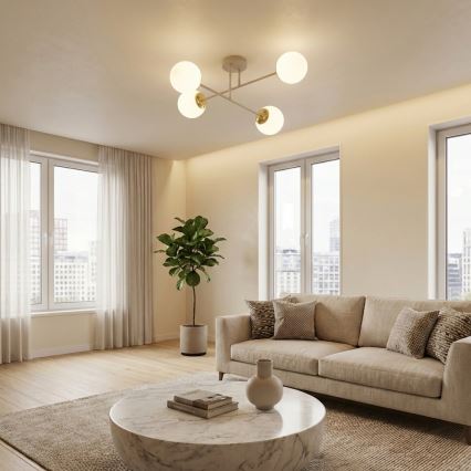 Brilagi - Přisazený lustr 4xE27/60W/230V béžová/zlatá