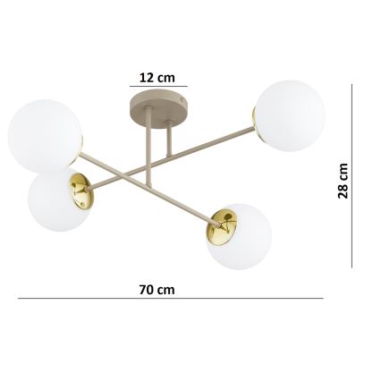 Brilagi - Přisazený lustr 4xE27/60W/230V béžová/zlatá