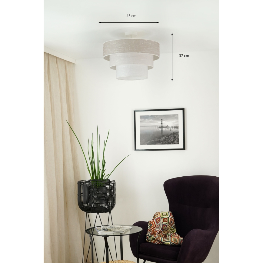 Brilagi - Přisazený lustr ALASKA LUNETA 1xE27/15W/230V pr. 45 cm šedá/krémová
