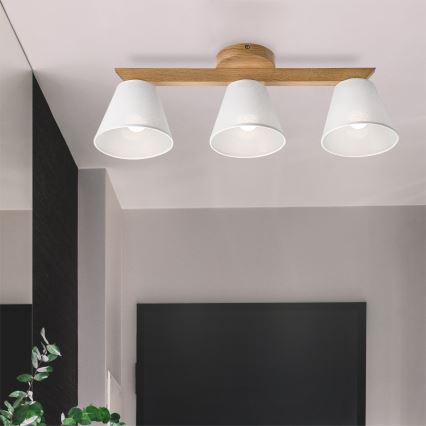 Brilagi - Přisazený lustr ANTHONY 3xE14/40W/230V dub/bílá