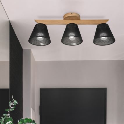 Brilagi - Přisazený lustr ANTHONY 3xE14/40W/230V dub/černá