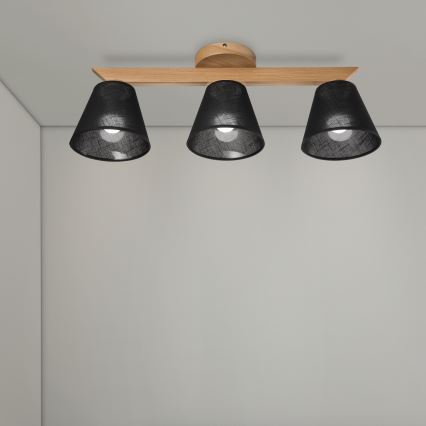Brilagi - Přisazený lustr ANTHONY 3xE14/40W/230V dub/černá