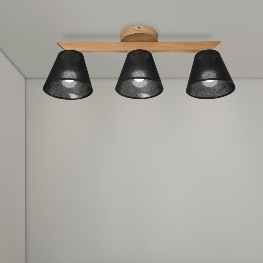Brilagi - Přisazený lustr ANTHONY 3xE14/40W/230V dub/černá