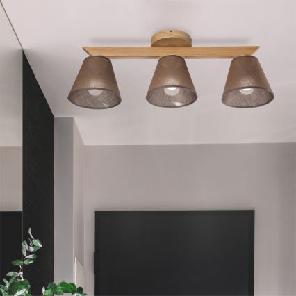 Brilagi - Přisazený lustr ANTHONY 3xE14/40W/230V dub/hnědá