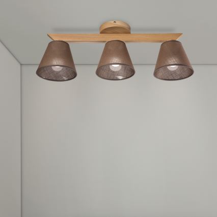 Brilagi - Přisazený lustr ANTHONY 3xE14/40W/230V dub/hnědá