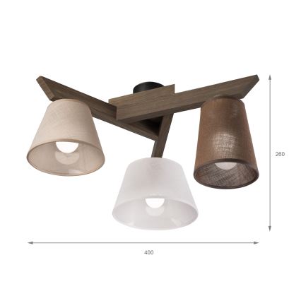 Brilagi - Přisazený lustr ANTHONY 3xE14/40W/230V dub ořech
