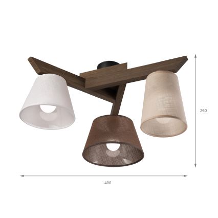 Brilagi - Přisazený lustr ANTHONY 3xE14/40W/230V dub ořech
