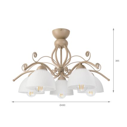 Brilagi - Přisazený lustr ANTICO MODERN 5xE27/60W/230V béžová