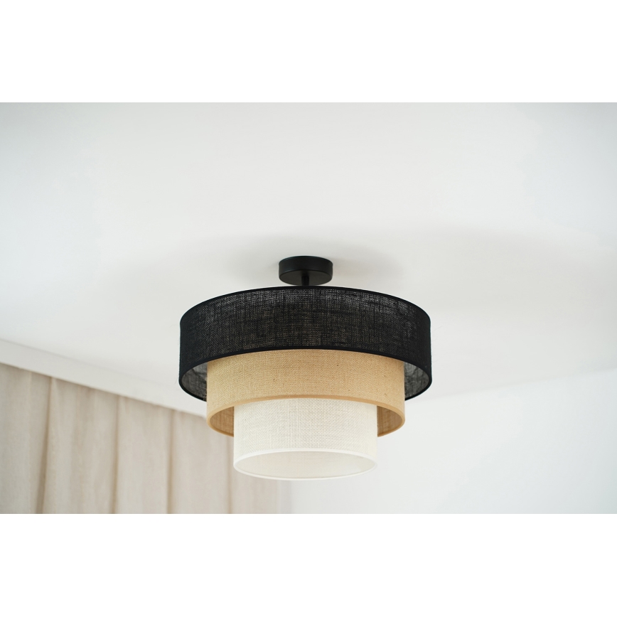 Brilagi - Přisazený lustr ASPEN LUNETA 1xE27/15W/230V pr. 45 cm černá/béžová/krémová