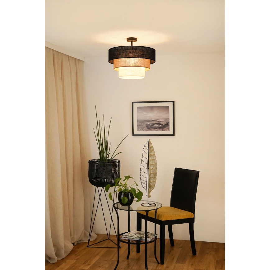 Brilagi - Přisazený lustr ASPEN LUNETA 1xE27/15W/230V pr. 45 cm černá/béžová/krémová
