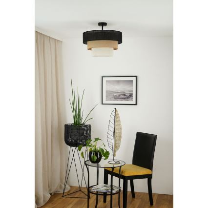 Brilagi - Přisazený lustr ASPEN LUNETA 1xE27/15W/230V pr. 45 cm černá/béžová/krémová